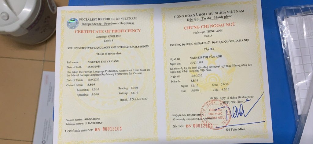 Làm chứng chỉ ngoại ngữ, tiếng anh bậc 3