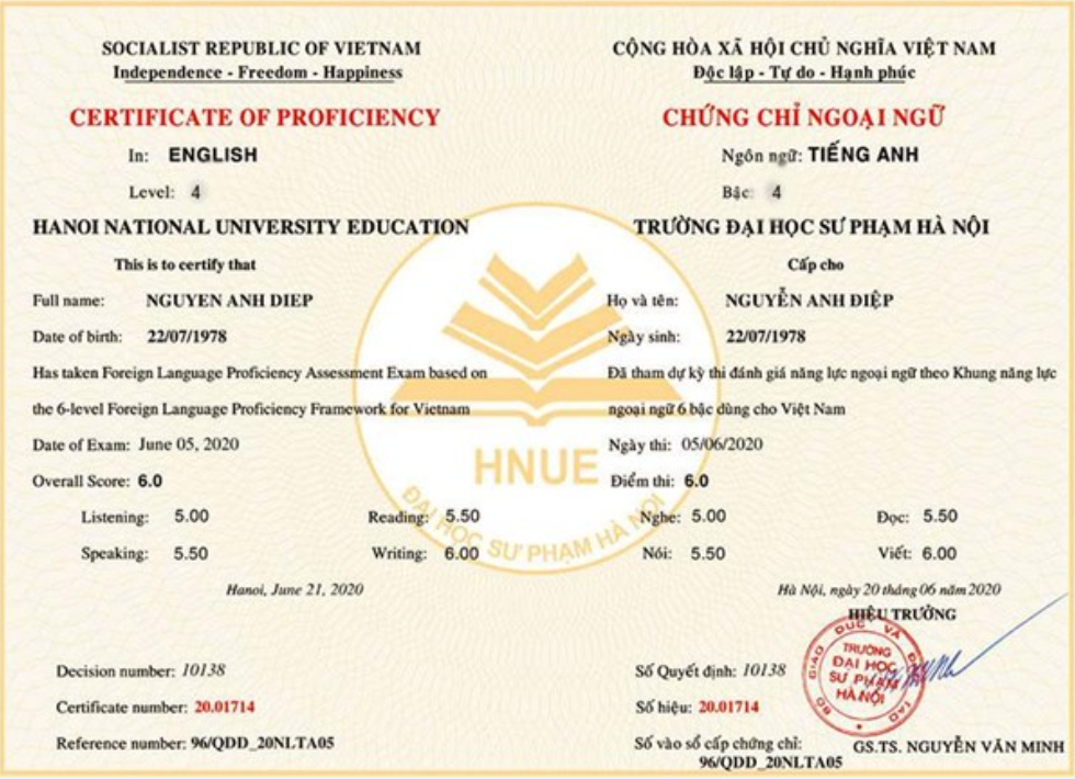 Làm Chứng chỉ tiếng Anh B1